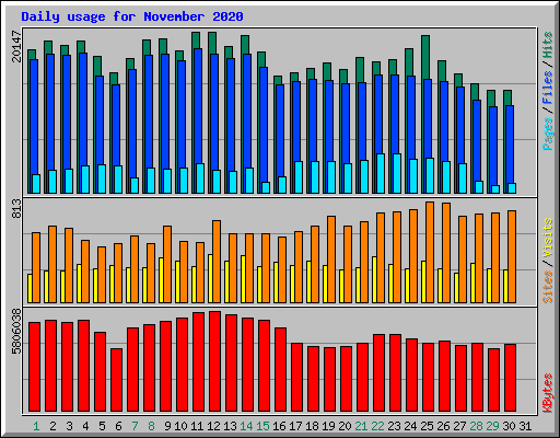 Daily usage for November 2020