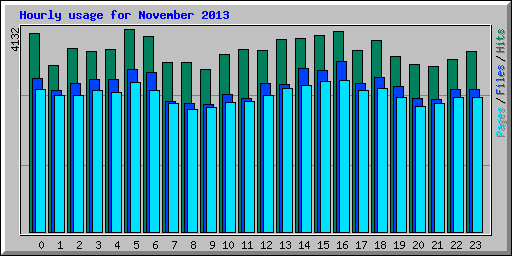 Hourly usage for November 2013