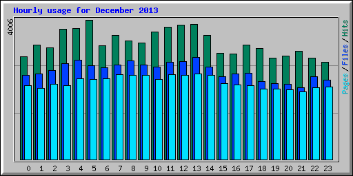 Hourly usage for December 2013
