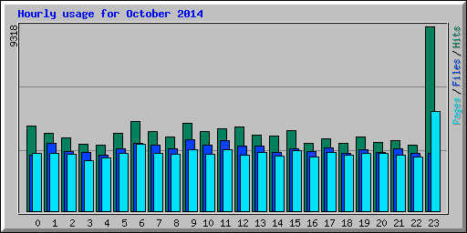Hourly usage for October 2014