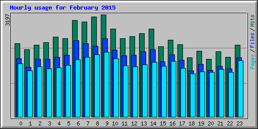 Hourly usage for February 2015