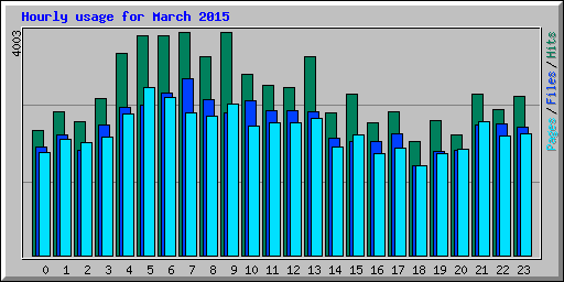 Hourly usage for March 2015
