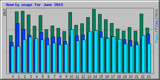 Hourly usage for June 2015