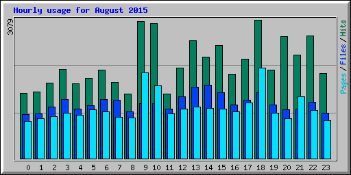 Hourly usage for August 2015