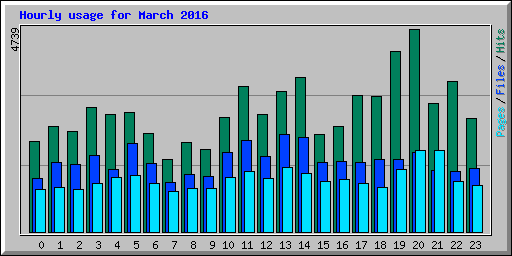 Hourly usage for March 2016