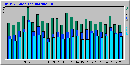 Hourly usage for October 2016