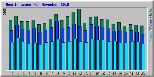 Hourly usage for November 2016