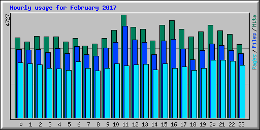Hourly usage for February 2017