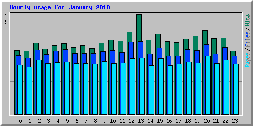 Hourly usage for January 2018