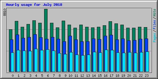 Hourly usage for July 2018