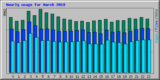 Hourly usage for March 2019
