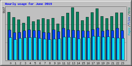 Hourly usage for June 2019