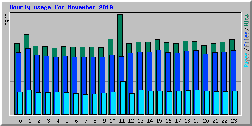 Hourly usage for November 2019