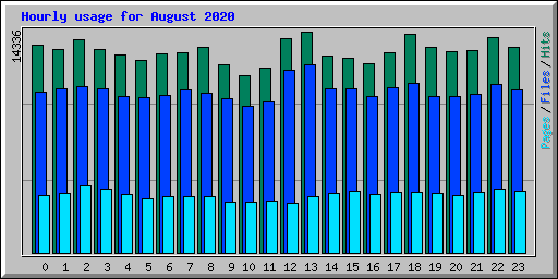 Hourly usage for August 2020