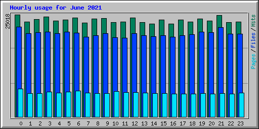 Hourly usage for June 2021
