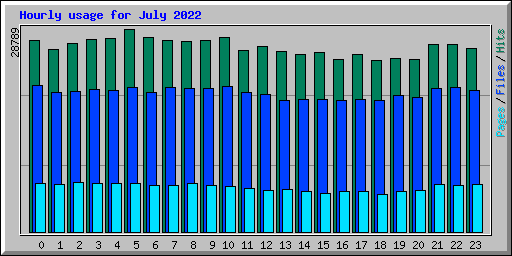 Hourly usage for July 2022