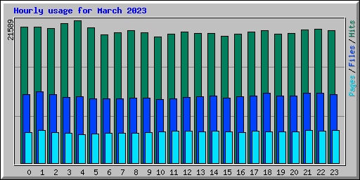Hourly usage for March 2023